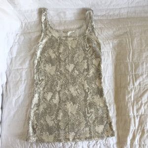 Snake print sequin tank